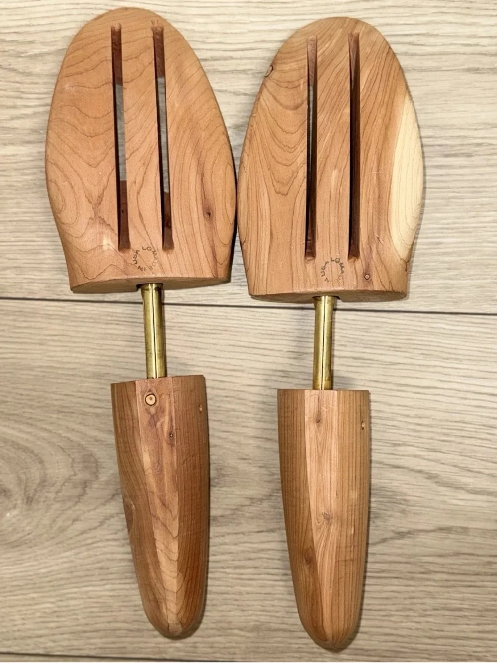 Allen Edmonds Large Aromatic Natural Wood Cedar Shoe Trees with Brass Hardware